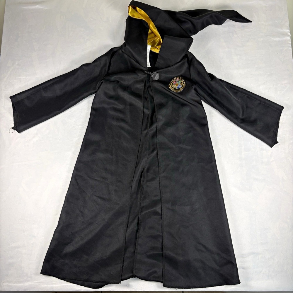 Harry Potter (Draco) Hooded Robe Costume, Black/Gold, Size M (7-8) MPN 109829